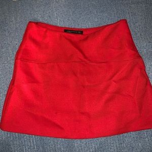 Zara red mini skirt